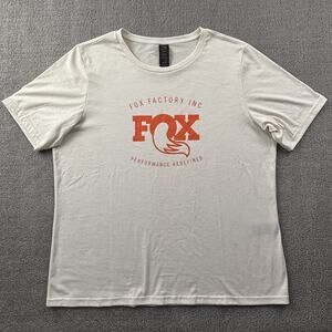 Fox Racing Shirt Adult Extra Large Beige Short Sleeve Motocross Casual Unisex